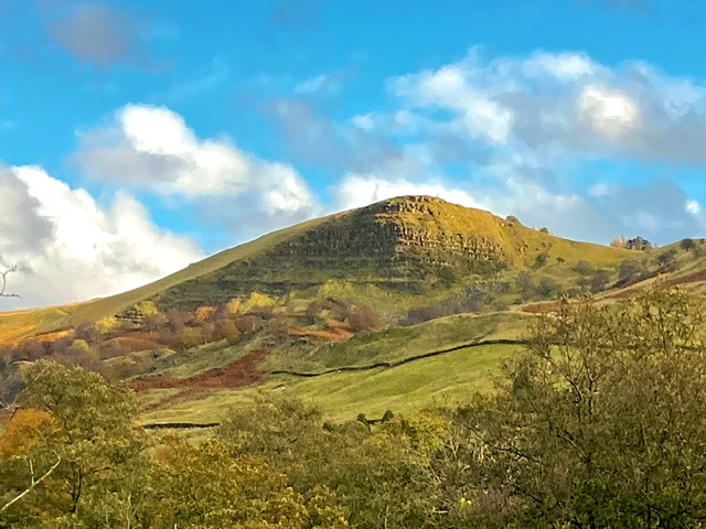 View of Mam Tor from the back garden.